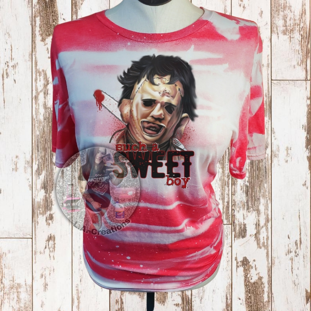 Leatherface, Halloween, - Bleached Tee